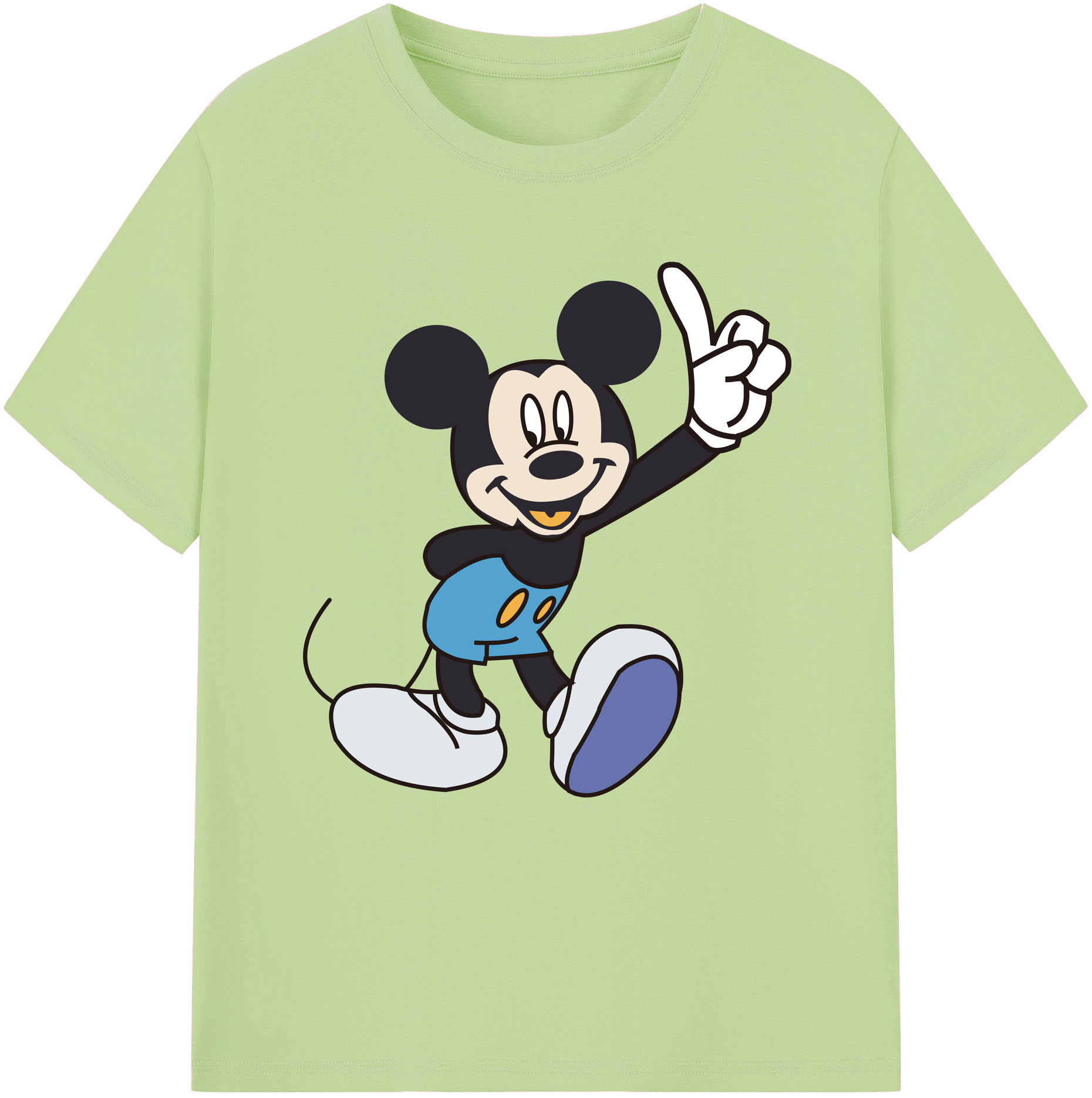 （画像用） ミッキーマウス Mickey Mouse 綿100％半袖Tシャツ（フロントプリント）